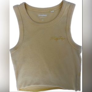 Pacsun playboy pastel yellow crop tank size small